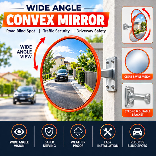 Wide angle round road blind - round,